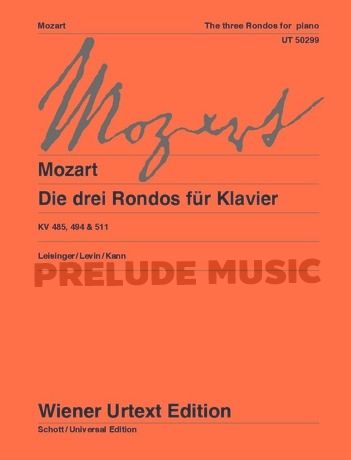 Mozart The three Rondos for piano KV485, 494, 511